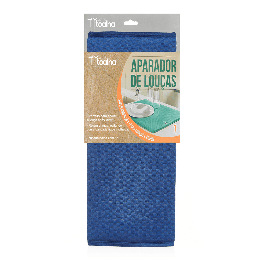 Aparador de louca de microfibra com super absorção cor azul marinho