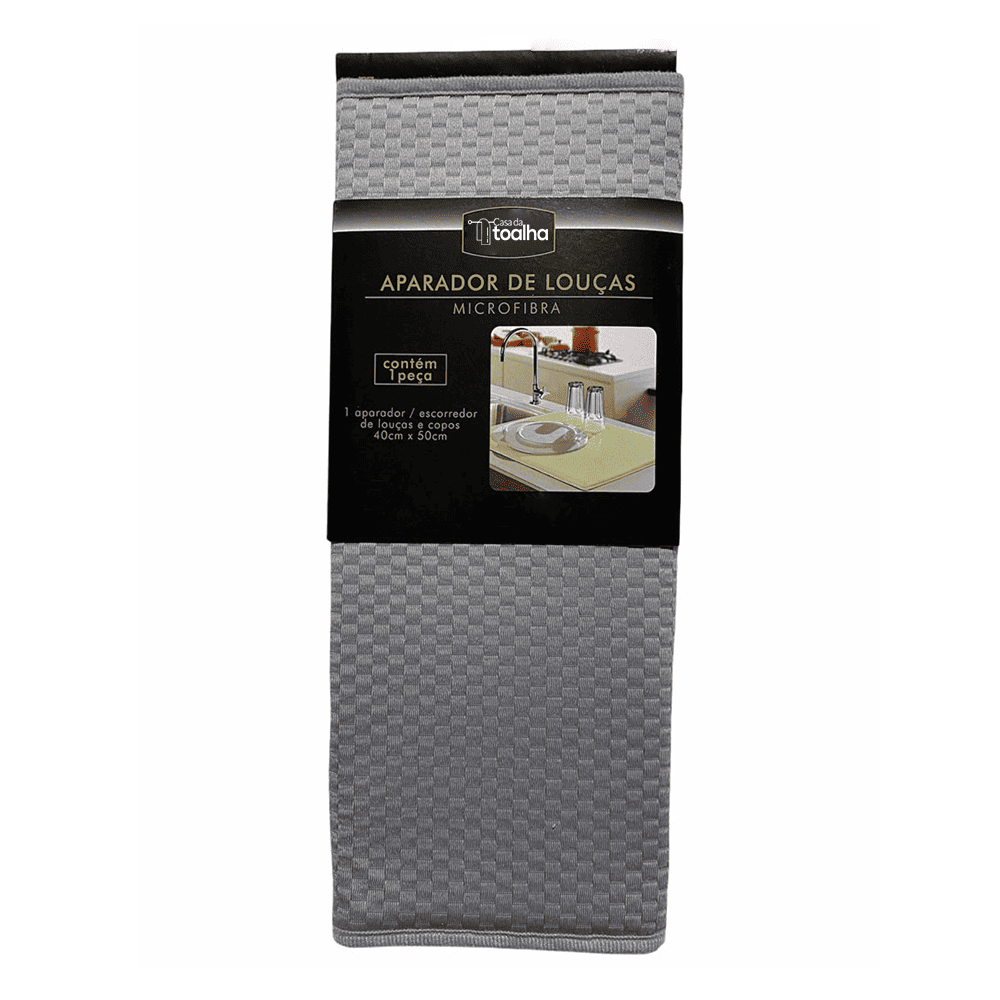 Aparador de louca de microfibra com super absorção cor cinza