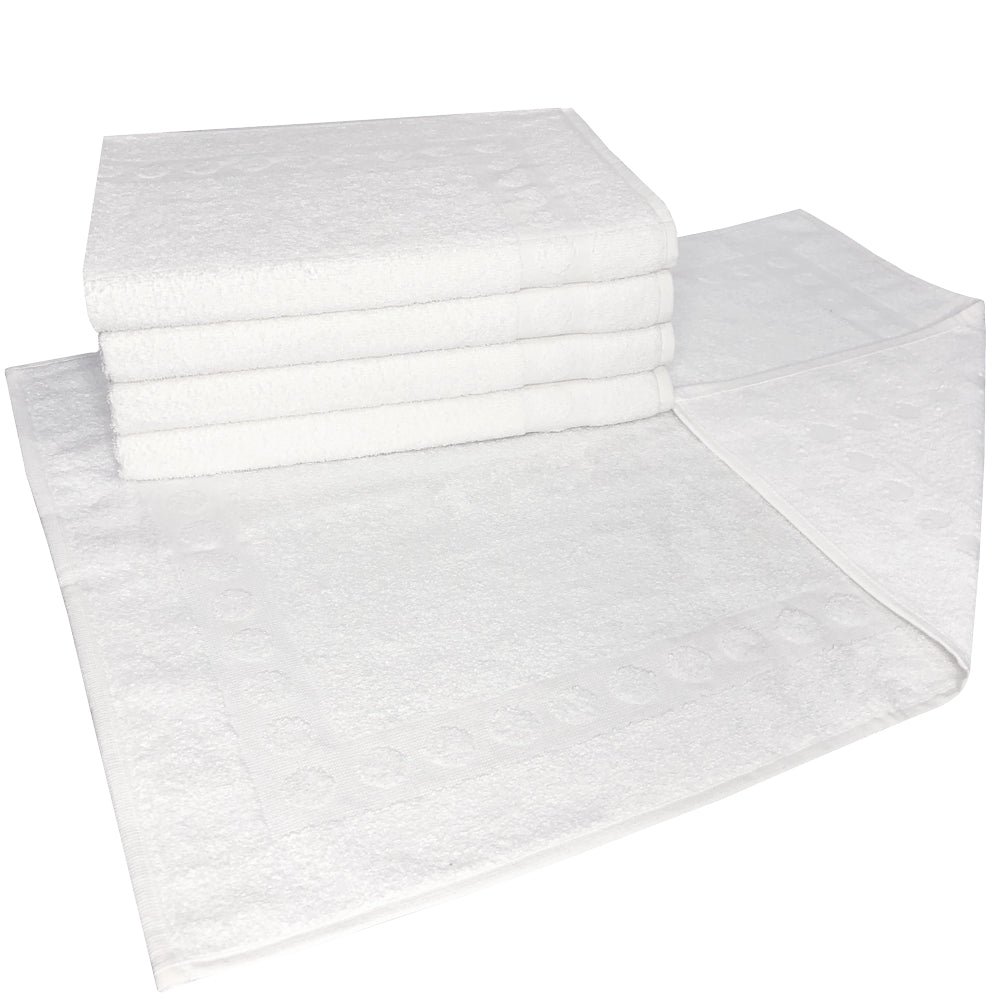 Jogo com 5 toalhas de piso com Antiderrapante cor Branco